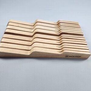 WUSTHOF Large In Drawer 14 Slots Knife Wooden Tray Holder Organizer Beech Wood